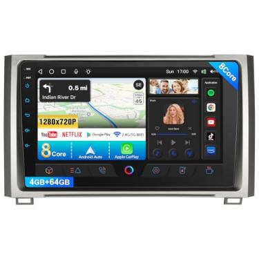 Imagem de Rádio estéreo de 8 núcleos para Toyota Tundra 2014-2021 (serve apenas para JBL) com CarPlay sem fio e Android Auto, tela sensível ao toque QLED de 9 polegadas, unidade de cabeça Toyota Tundra