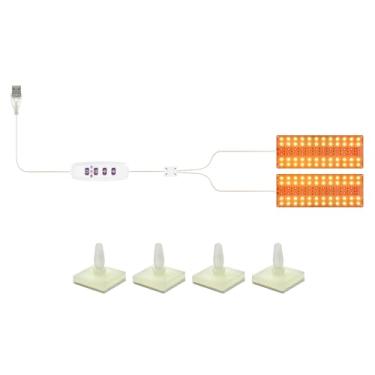 Imagem de Luz de Crescimento LED em Espectro Completo Fitas com 5 Níveis Reguláveis Brilho e Timer 8 12 16H Lâmpada para Plantas 72 LEDs Mudas Vegetais Floração