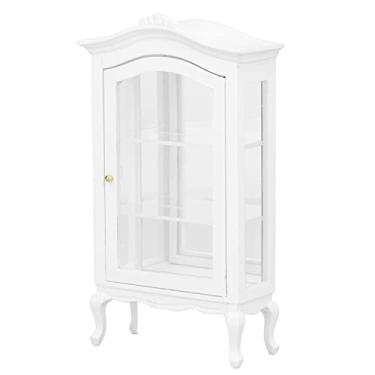 Imagem de Cryfokt Casa de Bonecas Em Miniatura Requintado Armário de Vinho Decorativo Coleção de Madeira de Bétula Armário para 1:12 Casa de Bonecas Decoração da Sala de Estar