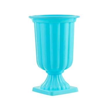 Imagem de GRUPO MIRANDINHA Vaso de Plástico Decorativo Azul Claro – Perfeito para Festas, Eventos e Decoração de Casa