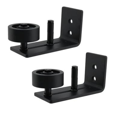 Imagem de Woogim Conjunto de trilho de guia de piso de alumínio com tiras de feltro, guia inferior de porta deslizante ajustável, fácil instalação, adequado para portas de celeiro, portas deslizantes, kit de