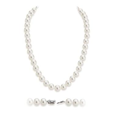 Imagem de HUWODY Gargantilha de pérolas redondas brancas sintéticas colar de pérolas para mulheres, 18 inch, Banhado a ouro, Pérola sintética