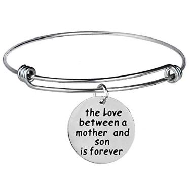 Imagem de Pulseiras para mãe, presentes de mãe e filho para mãe, presentes de dia das mães, One Size, Aço inoxidável, Sem Pedra Preciosa