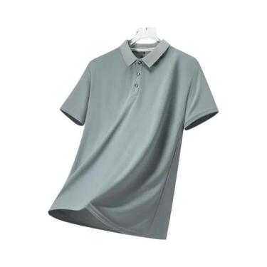 Imagem de Camisa Polo Masculina De Verão De Secagem Rápida E Respirável Em Seda 