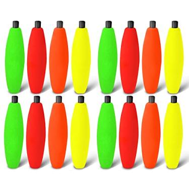 Imagem de Peg Floats for Catfish Crappie,Foam Cigar Slip Float Fishing Corks Bobbers for Santee Rig(3“-mix-16pcs)