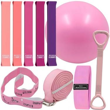 Imagem de Conjunto de Pilates – Kit de Equipamento de Pilates Doméstico para Mulheres com Círculo Mágico Pilates Anel e Conjunto de Bolas, Bandas de Resistência e Bolas de Massagem e Faixas de Exercício para