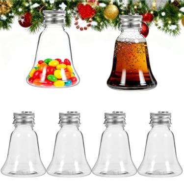 Imagem de JOINPAYA 10 bolas de bebida de Natal: garrafas de suco preenchíveis de vidro de dose de Natal de 50 ml, pingente transparente, enfeite de árvore de Natal para decoração de festas de fim de ano, 75 x 2