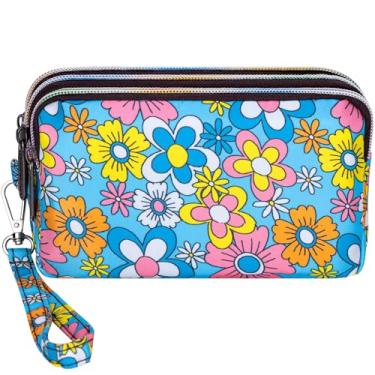 Imagem de Carteira de pulso de grande capacidade - Bolsa feminina de nylon estampada à prova d'água, Ya-24, Small