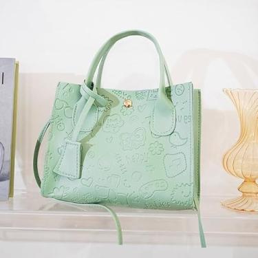 Imagem de Bolsa transversal com alça pequena – Bolsa feminina tipo barril, Verde, Bolsa quadrada pequena transversal