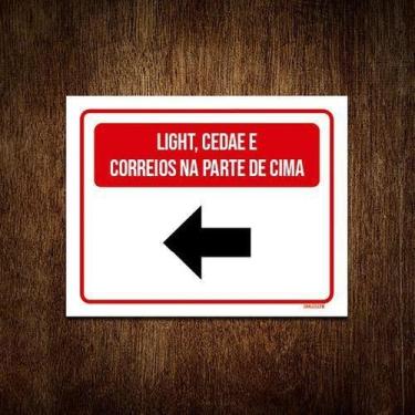 Imagem de Placa Light Cedae Correios Parte De Cima Seta 27X35 - Sinalizo.Com