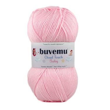 Imagem de Cloud Touch Baby – Fio macio anti-bolinhas DK Weight para roupas de bebê, cobertores e crochê e tricô Amigurumi, 90% acrílico, 10% viscose derivado de bambu, 100 g / 260 jardas (rosa bebê, 1 pacote)