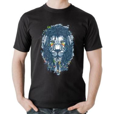 Imagem de Camiseta Algodão Leão Reggae - Foca na Moda, Preto, P