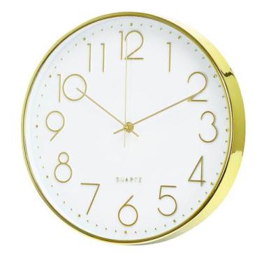 Imagem de Relógio De Parede Cozinha 30Cm Silencioso Clean Minimalista - Livon