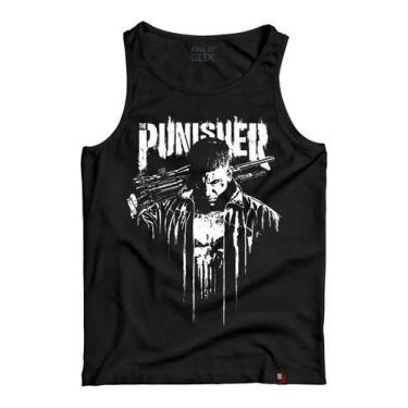 Imagem de Camiseta Regata O Justiceiro The Punisher Marvel Geek Camisa, GG, Pret