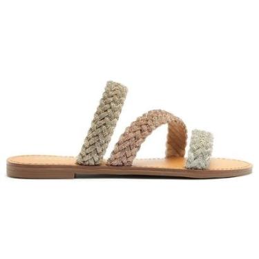 Imagem de Sandalia Rasteirinha Trançada Pedrarias Lançamento Arezzo-Feminino