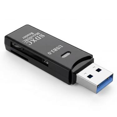 Imagem de Leitor de cartão micro SD USB3.0, leitor de cartão SD 2 em 1 de 5 Gbps para adaptador USB para SDXC, SDHC, MMC, RS-MMC, Micro SDXC, Micro SD, Micro SDHC