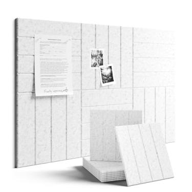 Imagem de Fluxynara Quadro de avisos de feltro grande 122 cm x 91 cm Alternativo para quadro de cortiça - pacote com 6 com 40 abas adesivas removíveis seguras, quadros de cortiça para paredes para sala de aula