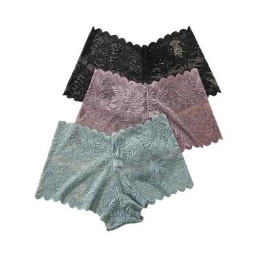 Imagem de Calcinhas plus Size Para Mulheres, Sexy, De Renda, Baixa Cintura, Sem 