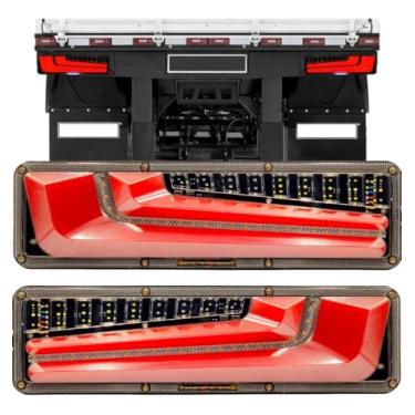 Imagem de Lanterna Traseira Led Caminhão Klx Setas Sequenciais 46cm Moderna 12/24V