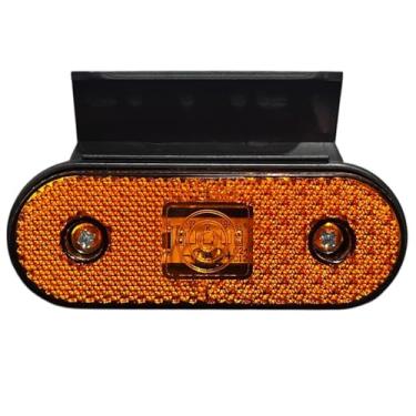 Imagem de Lanterna Delimitadora LED Âmbar 12V 24V Universal com Suporte para Caminhão e Carreta