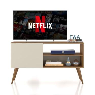 Imagem de Rack Bancada Gardénia Com Pés Retrô Moderno (NATURE/OFF)