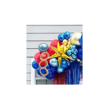 Imagem de Speed Hedgehog Conjunto de mesa de centro de balão de 6º aniversário, azul real, vermelho, dourado, látex, 102 cm, número 6, folha dourada, relâmpago, estrela, cones, para meninos, corrida, jogo