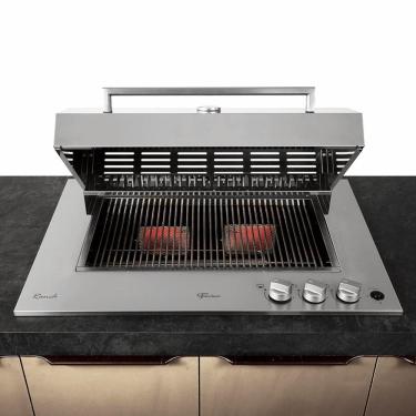 Imagem de Churrasqueira a Gás Cooktop Fischer Ranch com Tampa Cor Inox Bivolt