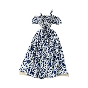 Imagem de Vestido De Verão Floral Romântico Com Ombros Descidos Para Mulheres, V