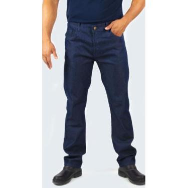 Imagem de Calça jeans tradicional masculina reforçada para trabalho 100algodao -
