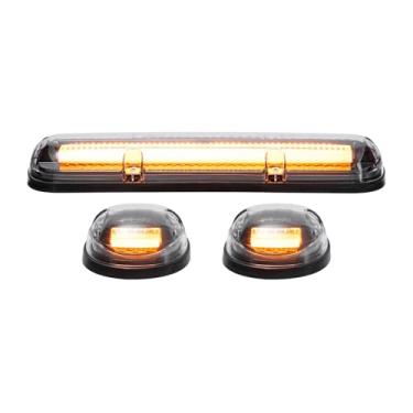 Imagem de AUYICH A luz de teto da cabine serve para Chevy Silverado e GMC Sierra 1500/2500/3500, 2001-2007 Silverado & Sierra 1500 HD, SAE/DOT, Plug Play, barra de luz de LED com 3 peças