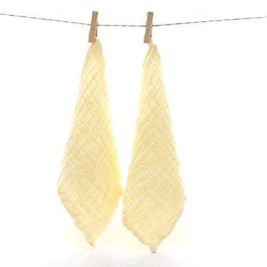 Imagem de Toalha de algodão gaze 6 camadas para lavagem rosto e mãos bebê com cordão pequeno boca ótima ferramenta doméstica uso diário conveniente confortável