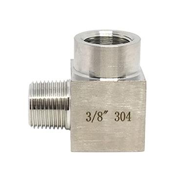 Imagem de High Presssue 1/20.3 cm 1/10.2 cm 3/20.3 cm 1/5.1 cm 3/10.2 cm 2.5 cm NPT fêmea macho ângulo cotovelo 90 graus acoplador de tubulação inoxidável 304 gás de água (fêmea para macho, BSP_3/10.2 cm)