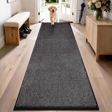 Imagem de PURRUGS Tapete de porta antisujeira 61 cm x 213 cm, antiderrapante lavável na máquina, tapete de entrada para cães, tapete de entrada interno, tapete de entrada super absorvente para sapatos e patas