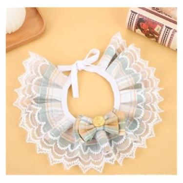Imagem de Pet Products Lenço de renda para animais de estimação coleira de gato babador de cachorro renda margarida arco doce pérola sino pingente cachorro saliva toalha guirlanda gato colar gato acessório
