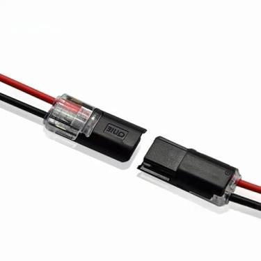 Imagem de Conector de fio conectável de 2 pinos terminais de crimpagem de cabo elétrico de emenda rápida para fiação de fios 22-20AWG conectores de carro LED (20 peças (10 pares))