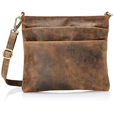 Imagem de Ruzioon Bolsas transversais de couro vintage para mulheres - Bolsa feminina, bolsas de ombro e bolsas de mão, Marrom, Small, Vintage