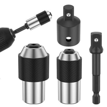 Imagem de Conjunto de soquetes extrator de torneira de 3/20.3 cm - Mandíbula ajustável de aço Cr-Mo compatível com extrator de parafuso alargador, serve torneiras #6 a 1/5.1 cm para espaços apertados, inclui