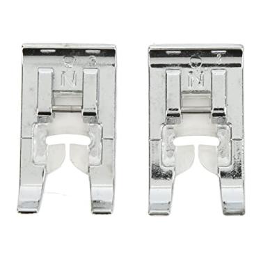 Imagem de Cuofyunl calcador de ponto reto, 2 peças de aço inoxidável, material de textura leve, forte versatilidade, calcadores para máquina de costura