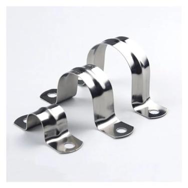 Imagem de 5/10 peças de aço inoxidável 304 espessado Ohm tubo cartão U braçadeira de tubo de água cartão cavalo sela braçadeira suporte de argola de garganta (40 mm, 5 peças)