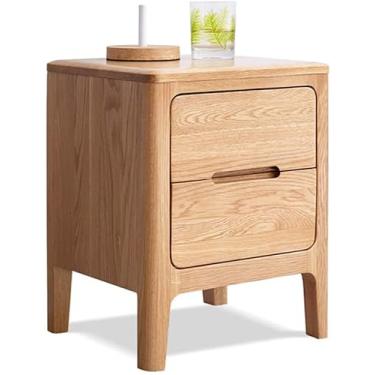 Imagem de Mesa de cabeceira toda de madeira maciça, suporte com duas gavetas e quatro pernas de madeira, armário de cabeceira, mesa de cabeceira para sala de estar e quarto digno