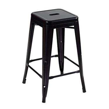 Imagem de Loft7, Banqueta Iron Tolix - 66 cm - Industrial - Aço - Vintage - Preto