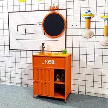Imagem de Lavatório de cor pessoal, bar retrô indústria vento pé pilar pote de lavagem, recipiente criativo restaurante armário de banheiro A (A)