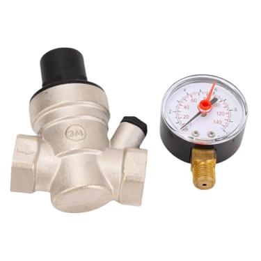 Imagem de Fafeicy Regulador de Pressão de água, Latão Ajustável 0-160PSI Com Filtro de Aço Inoxidável para Sistemas de Encanamento de Reboques de Viagem de Campistas RV (DN20)