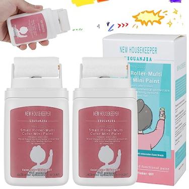 Imagem de 2 peças de pincel de remendo de parede com tinta de látex de 200 g (1 peça 100 g), kit de reparo de parede de rolo pequeno, rolo de pasta de reparo de parede, ferramenta portátil de pincel de pintura