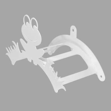 Imagem de Suporte para mangueira de jardim, adequado para quintal, montado na parede, em aço(Branco)