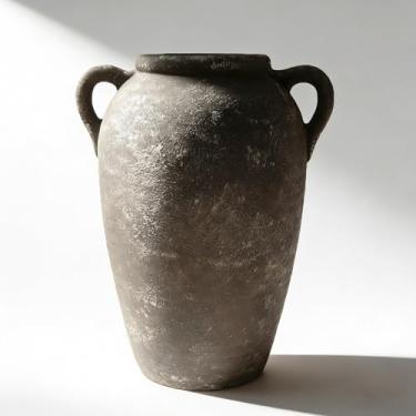 Imagem de Vaso de flores de cerâmica com alças para decoração de casa - vasos de mesa rústicos para casa de fazenda de 22,88 cm, decoração de sala de estar, cerâmica vintage decorativa para cozinha, prateleira