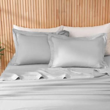 Imagem de Jogo de Lençol Cama Casal 4 Peças 400 Fios 100% Algodão Provence - Lin