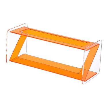 Imagem de Ｂｅｓｇａ Suporte para controle remoto, caixa de armazenamento, expositor de, organizador de mesa decorativo em acrílico para sala de estar, quarto e, Laranja