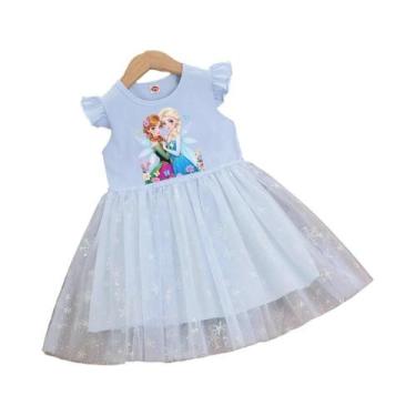 Imagem de Vestido Da Princesa Elsa Frozen Para Meninas, Vestido De Verão Com Man