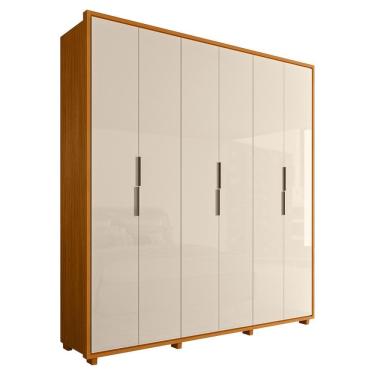 Imagem de Guarda Roupa Casal Matisse 6 Portas Mdf 210 Cm Cinamomo Off White Madetec